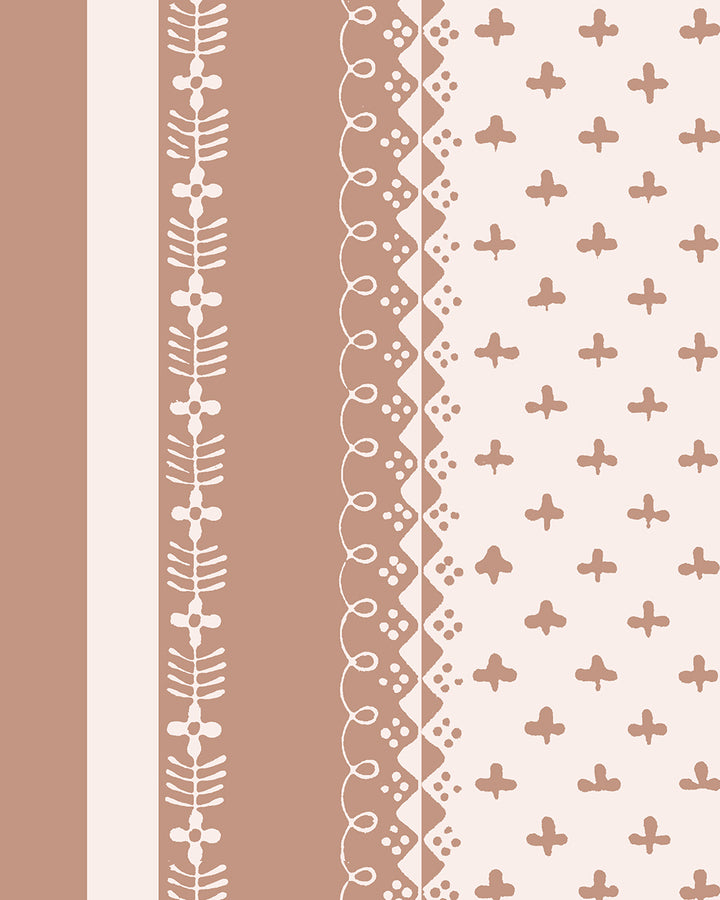 'Fleur de Lis Raylée' Wallpaper by Clare V. - Clay Cream