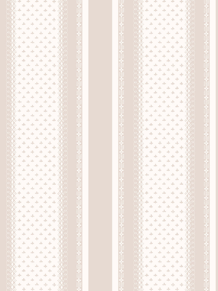 'Fleur de Lis Raylée' Wallpaper by Clare V. - Bisque Cream