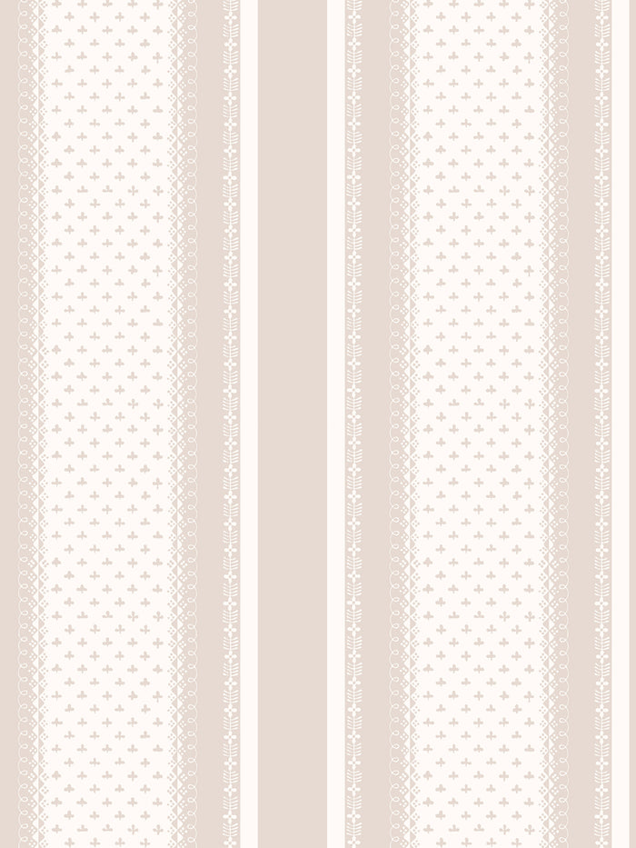 'Fleur de Lis Raylée' Wallpaper by Clare V. - Bisque Cream