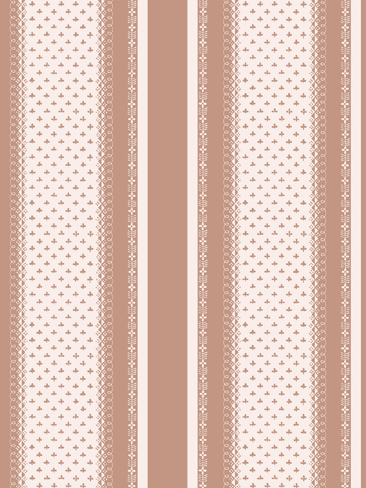 'Fleur de Lis Raylée' Wallpaper by Clare V. - Clay Cream