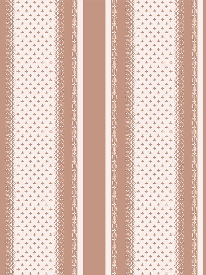 'Fleur de Lis Raylée' Wallpaper by Clare V. - Clay Cream