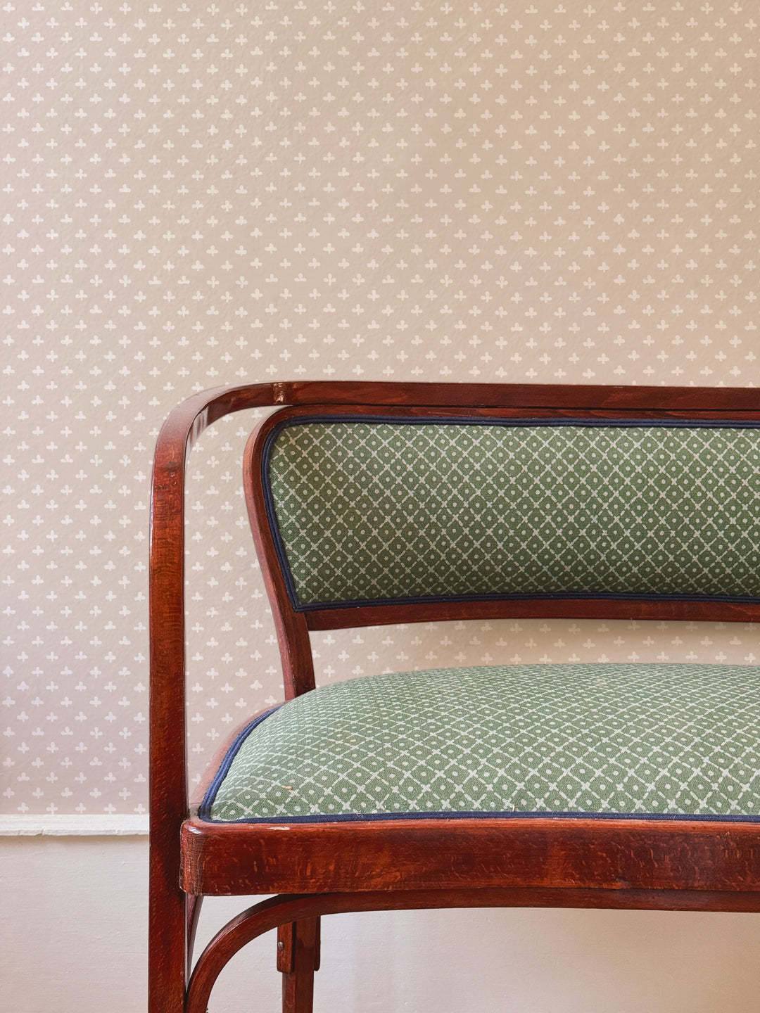 'Fleur de Lis' Wallpaper by Clare V. - Bisque Cream