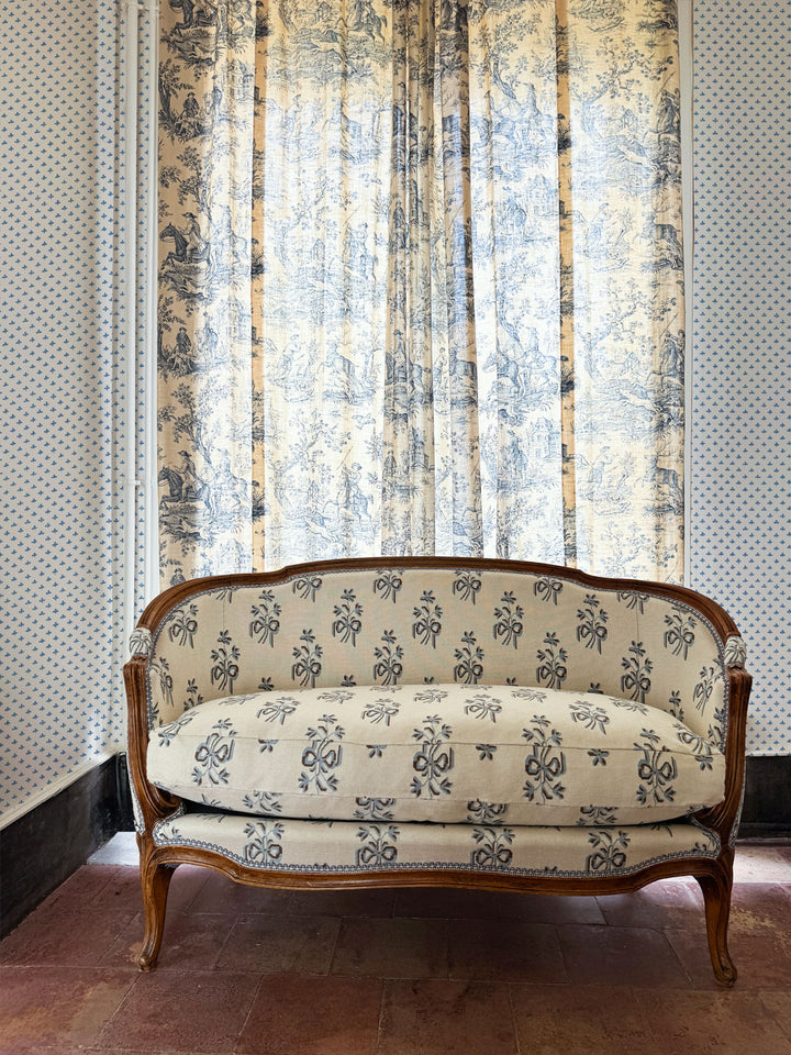'Fleur de Lis' Wallpaper by Clare V. - Chambray Blue