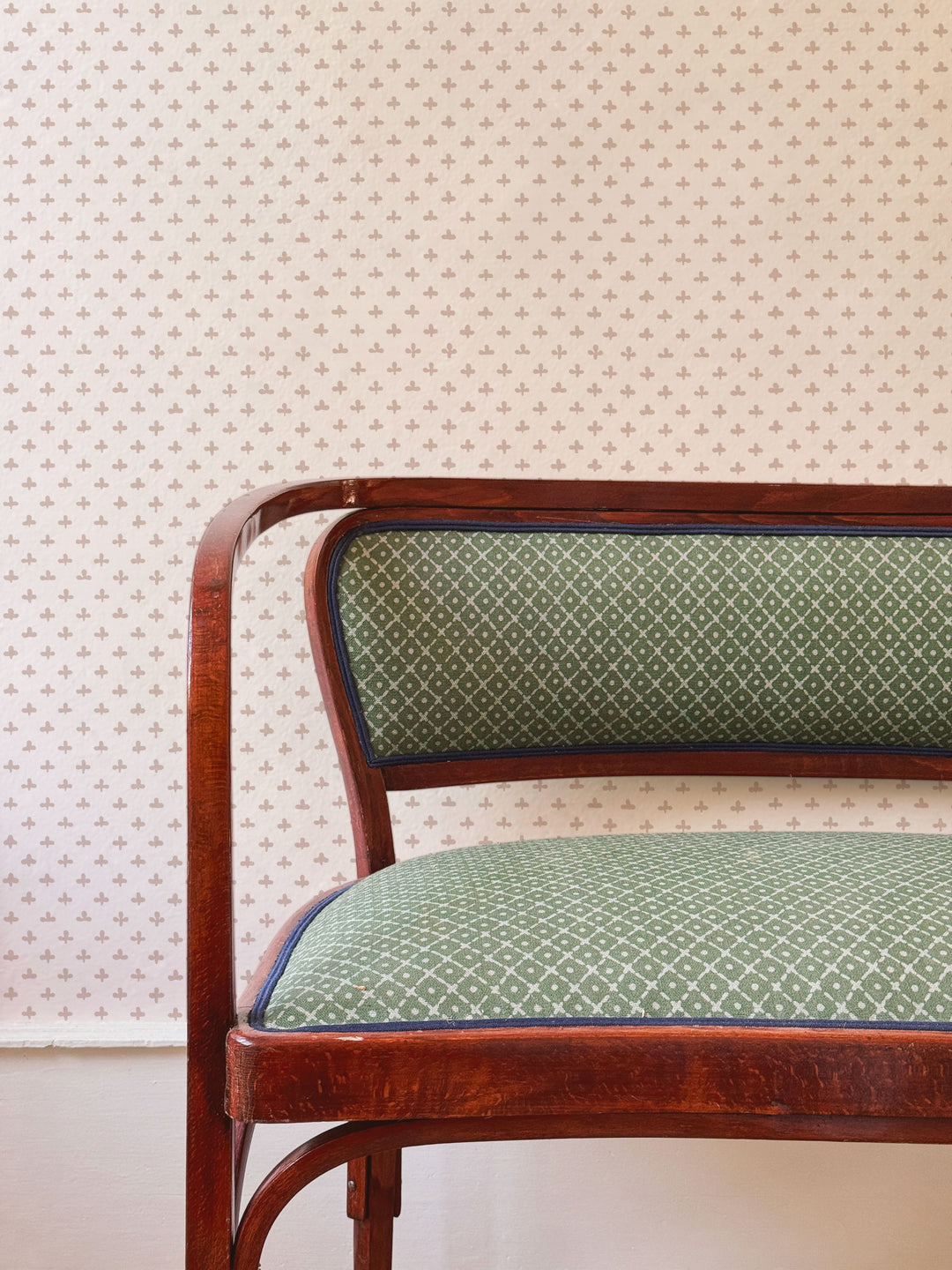 'Fleur de Lis' Wallpaper by Clare V. - Dove Cream