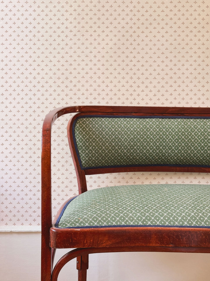 'Fleur de Lis' Wallpaper by Clare V. - Dove Cream