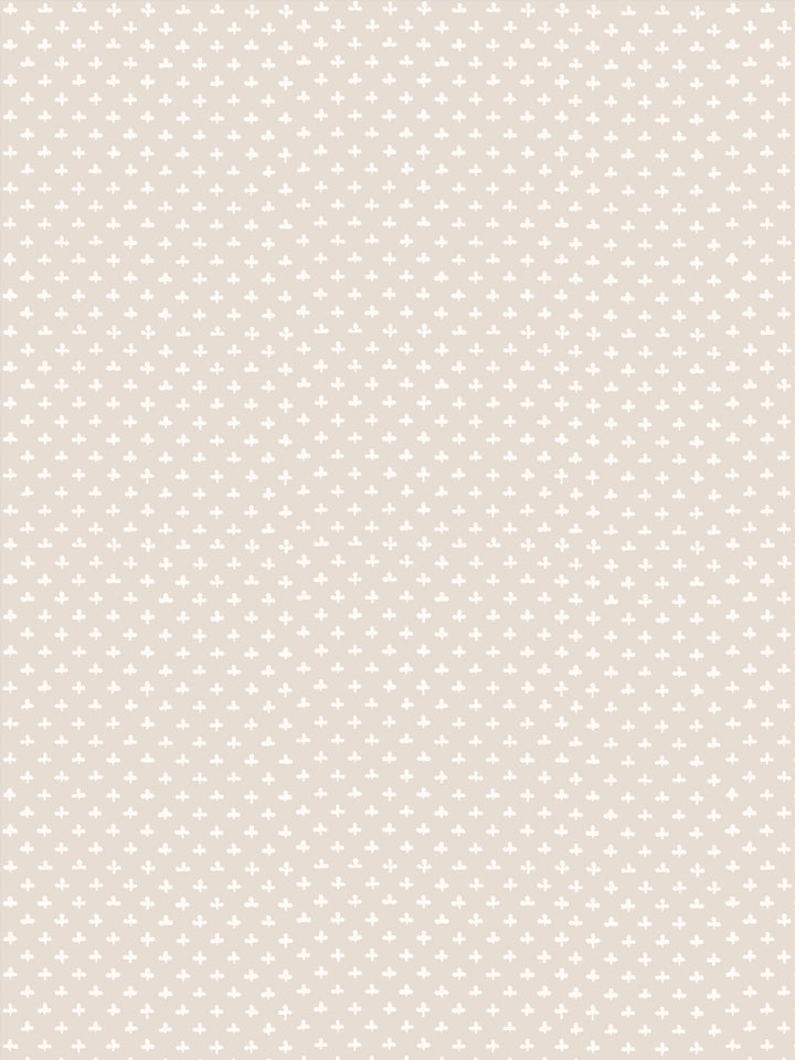 'Fleur de Lis' Wallpaper by Clare V. - Bisque Cream