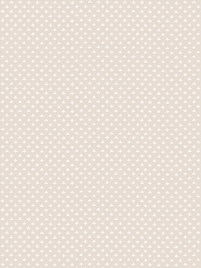 'Fleur de Lis' Wallpaper by Clare V. - Bisque Cream