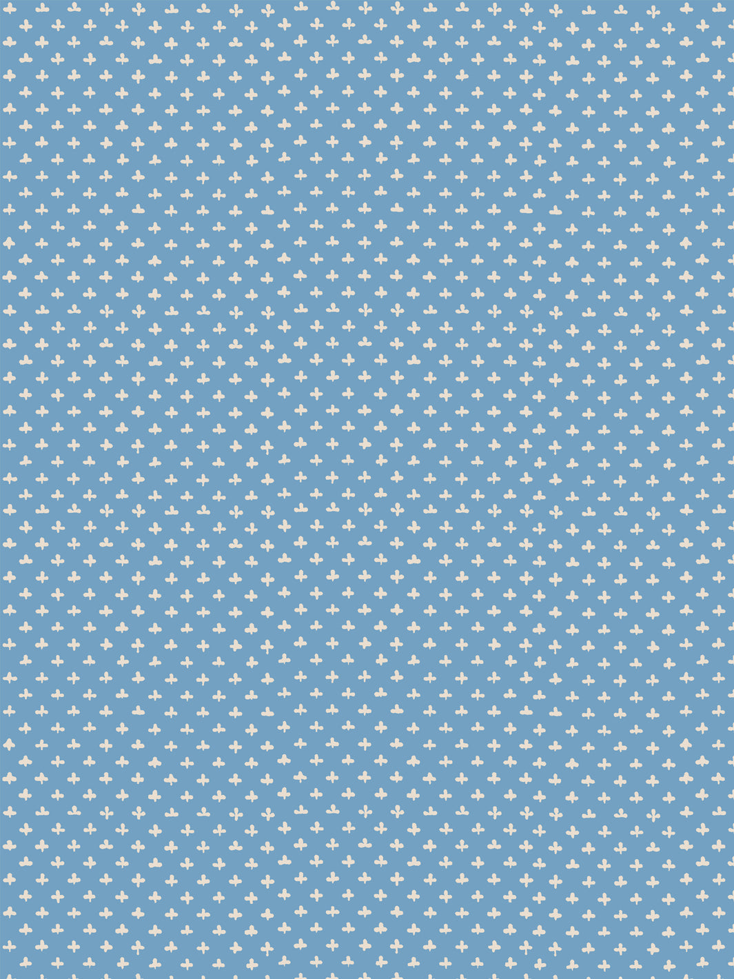 'Fleur de Lis' Wallpaper by Clare V. - Blue Cream