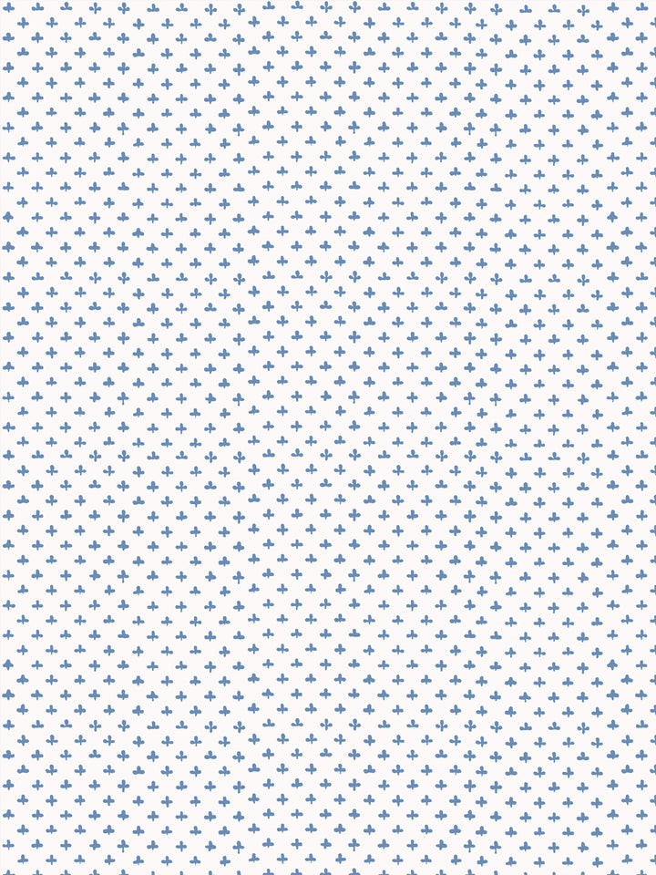 'Fleur de Lis' Wallpaper by Clare V. - Chambray Blue