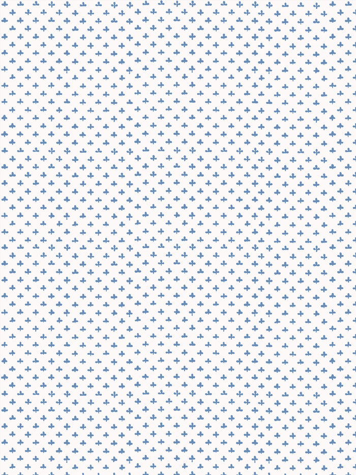 'Fleur de Lis' Wallpaper by Clare V. - Chambray Blue
