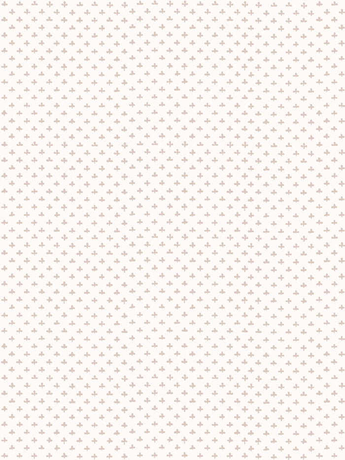 'Fleur de Lis' Wallpaper by Clare V. - Dove Cream