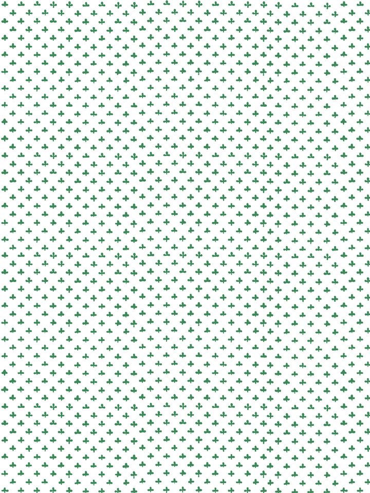 'Fleur de Lis' Wallpaper by Clare V. - Evergreen White