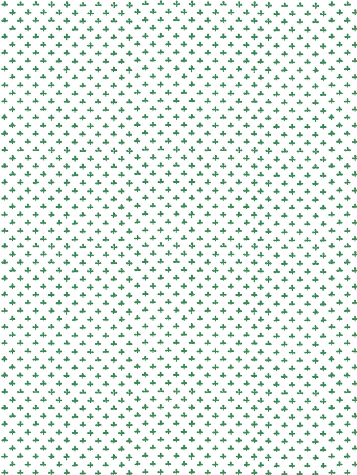 'Fleur de Lis' Wallpaper by Clare V. - Evergreen White