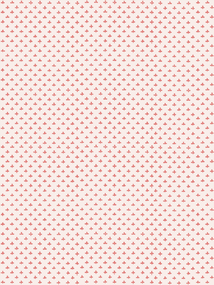 'Fleur de Lis' Wallpaper by Clare V. - Pink Petal