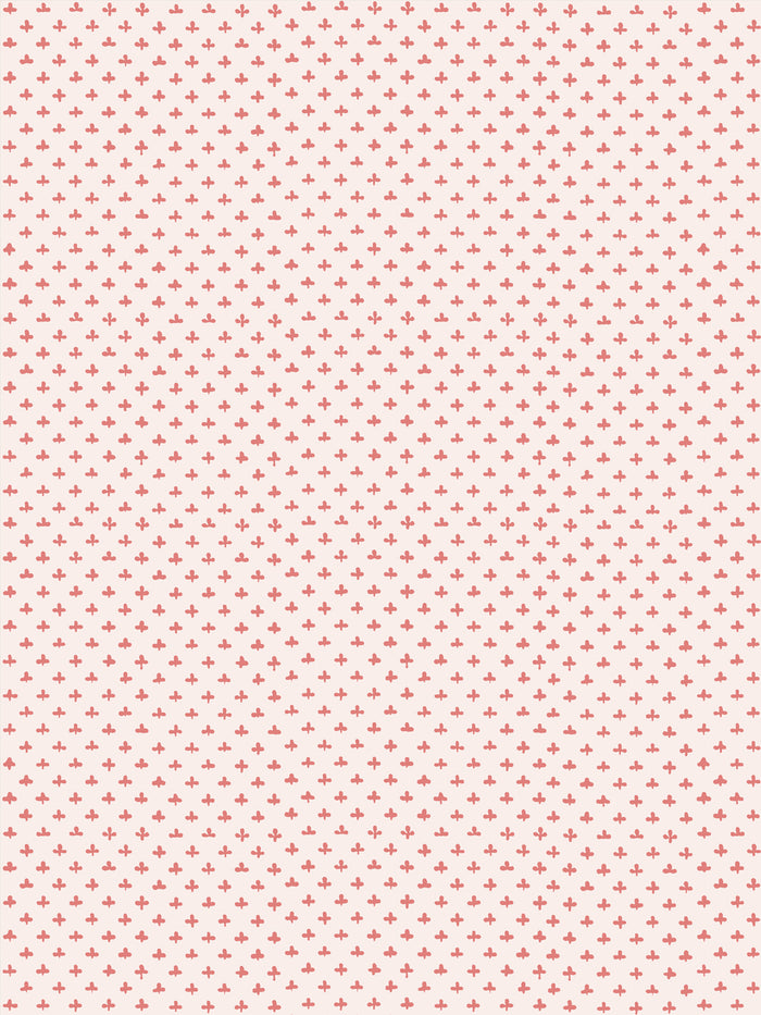 'Fleur de Lis' Wallpaper by Clare V. - Pink Petal