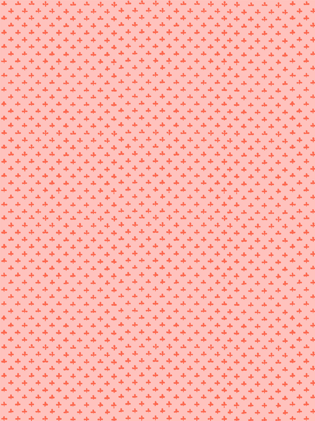 'Fleur de Lis' Wallpaper by Clare V. - Poppy Pink