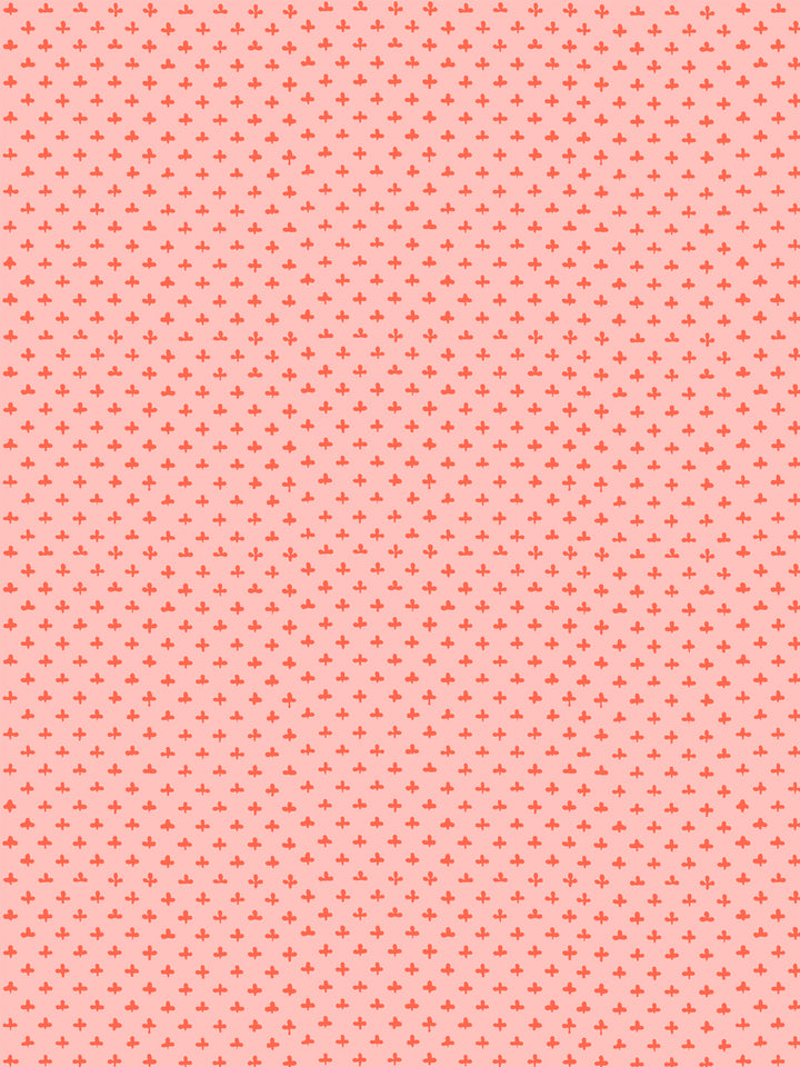 'Fleur de Lis' Wallpaper by Clare V. - Poppy Pink