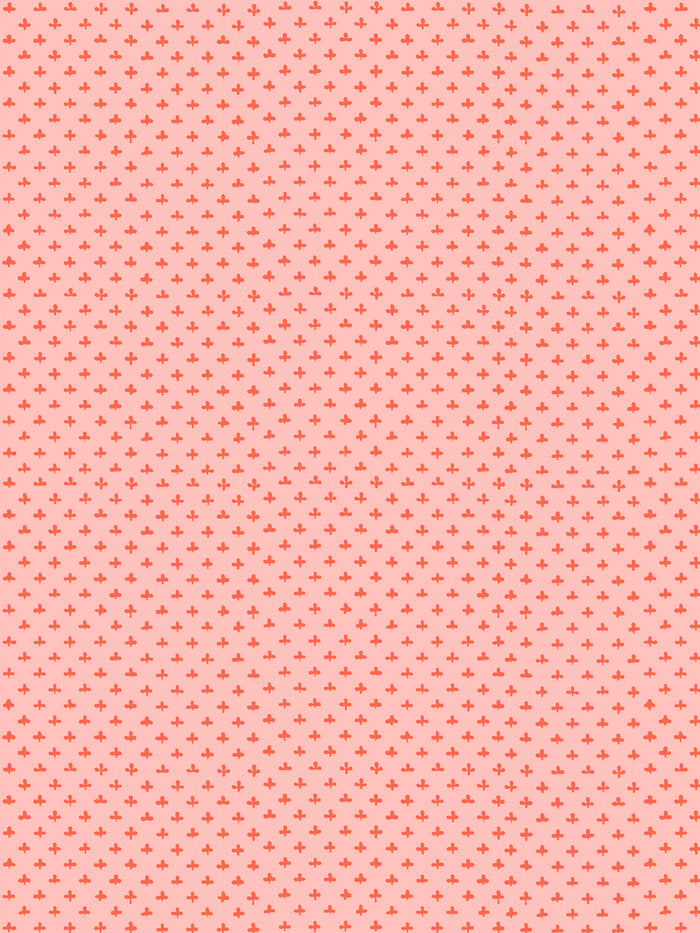 'Fleur de Lis' Wallpaper by Clare V. - Poppy Pink