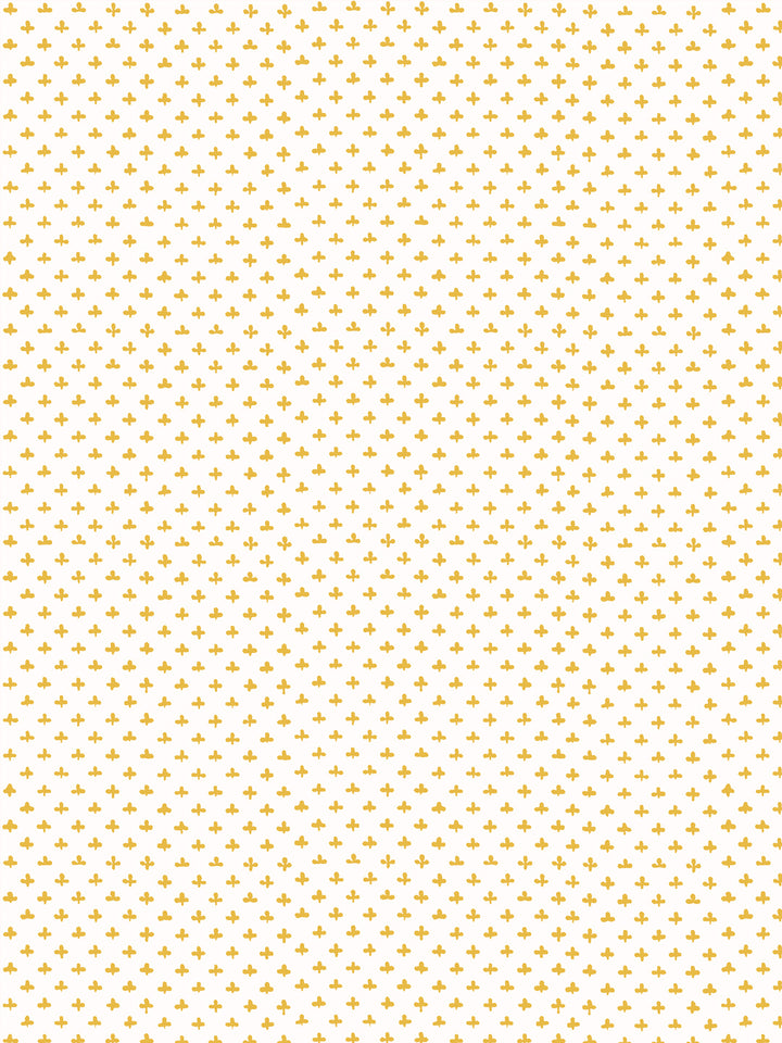 'Fleur de Lis' Wallpaper by Clare V. - Yellow Cream