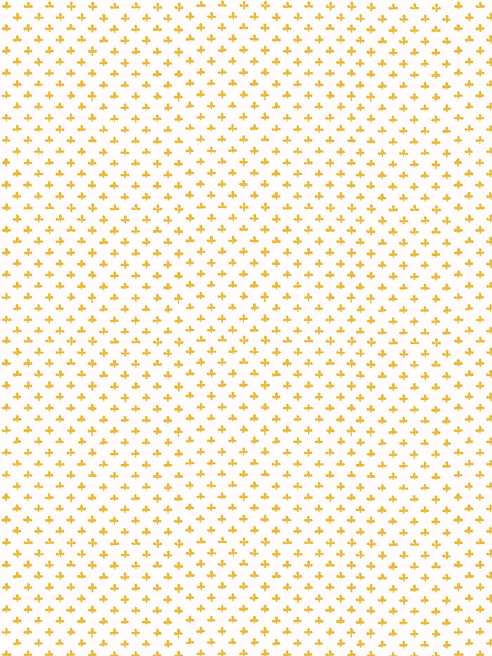 'Fleur de Lis' Wallpaper by Clare V. - Yellow Cream