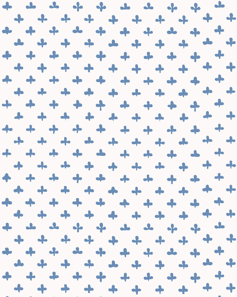 'Fleur de Lis' Wallpaper by Clare V. - Chambray Blue
