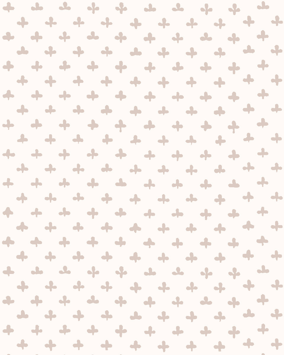 'Fleur de Lis' Wallpaper by Clare V. - Dove Cream