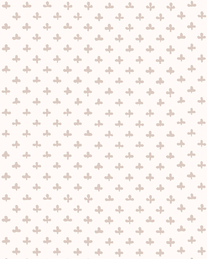 'Fleur de Lis' Wallpaper by Clare V. - Dove Cream