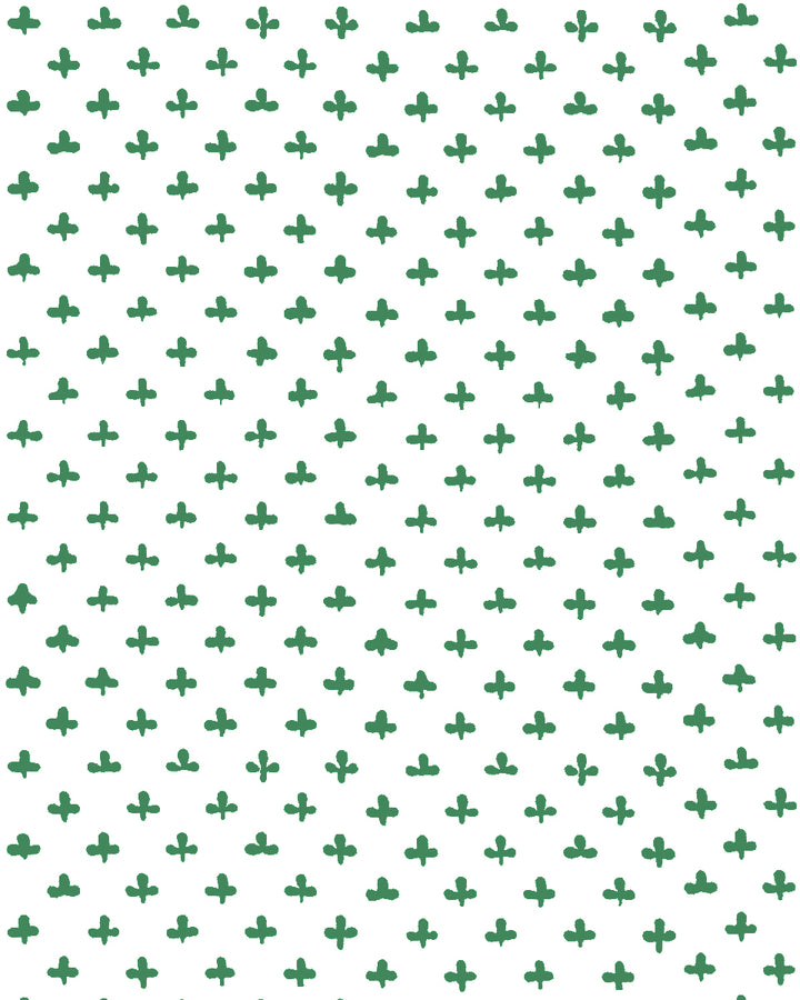 'Fleur de Lis' Wallpaper by Clare V. - Evergreen White