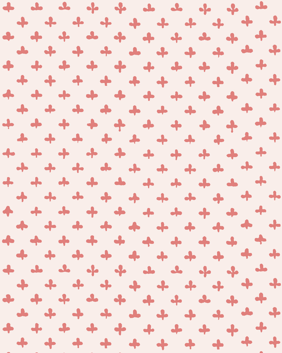 'Fleur de Lis' Wallpaper by Clare V. - Pink Petal