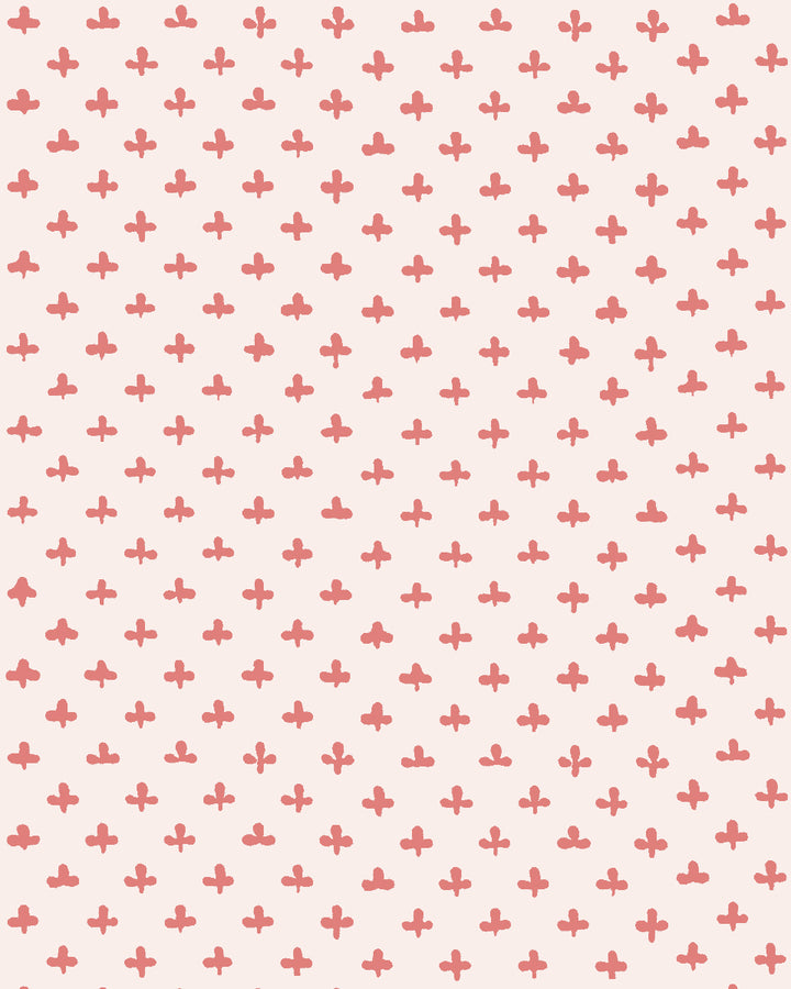 'Fleur de Lis' Wallpaper by Clare V. - Pink Petal