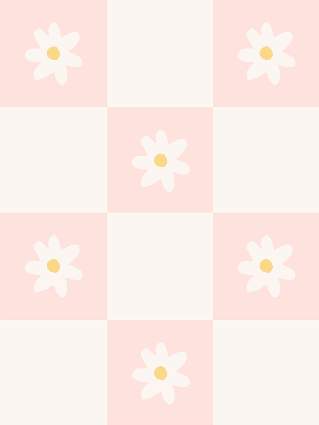 'Floral Check' Wallpaper by Meri Meri - Pink