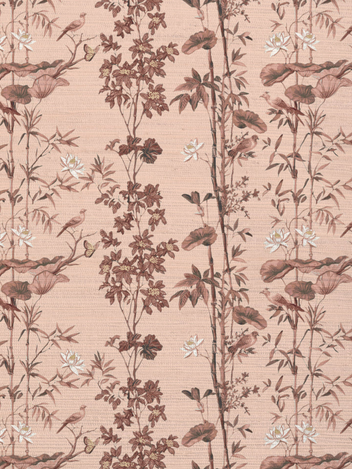 'Freedom' Grasscloth Wallpaper by Flint Wood & Hicks - Coral