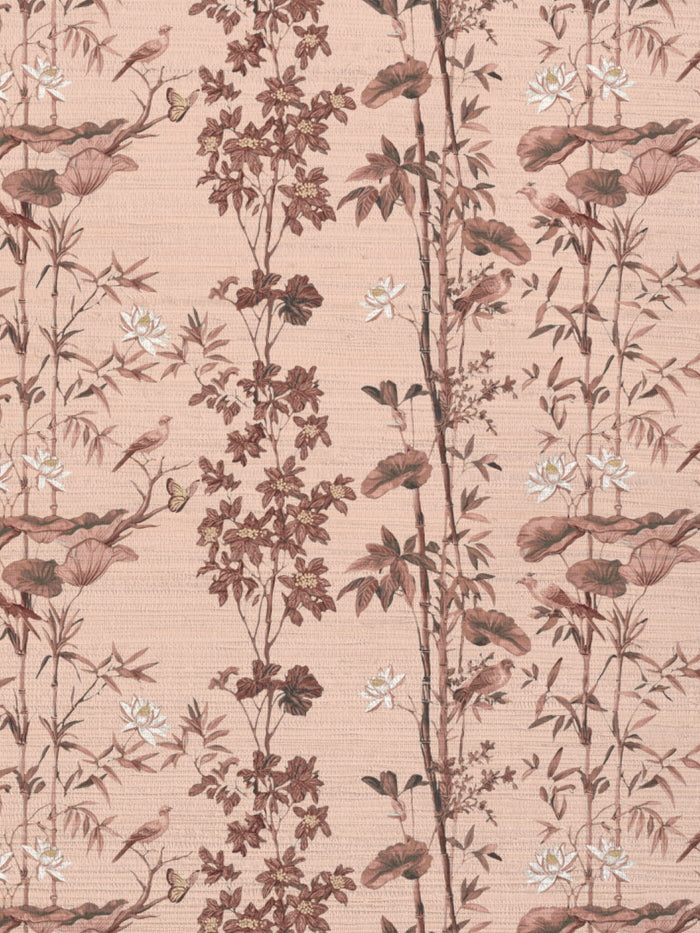 'Freedom' Grasscloth Wallpaper by Flint Wood & Hicks - Coral