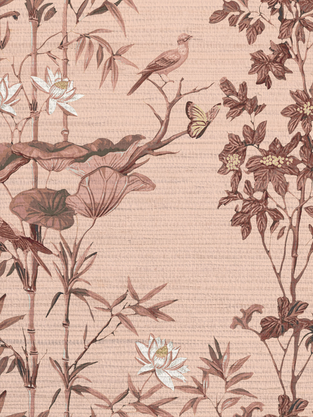 'Freedom' Grasscloth Wallpaper by Flint Wood & Hicks - Coral