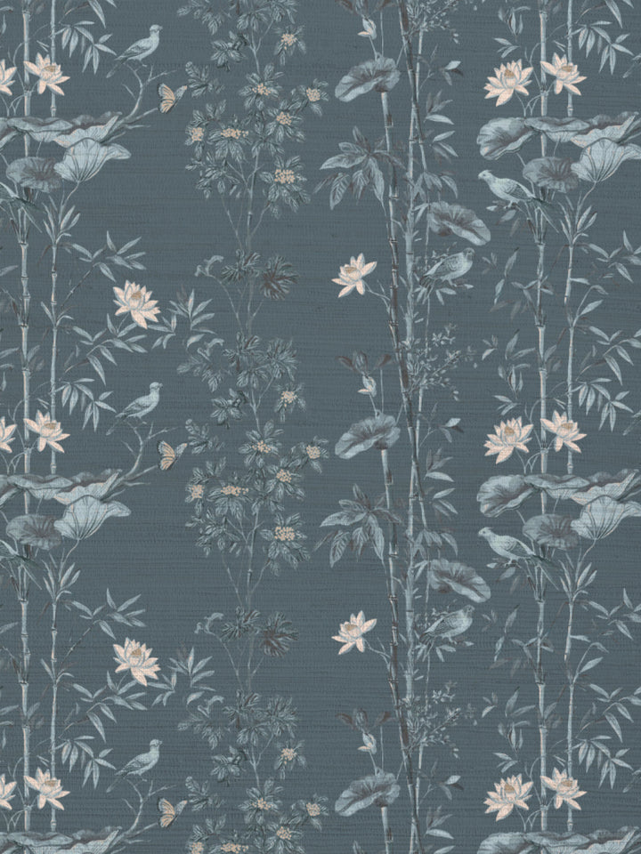 'Freedom' Grasscloth Wallpaper by Flint Wood & Hicks - Faded Blue