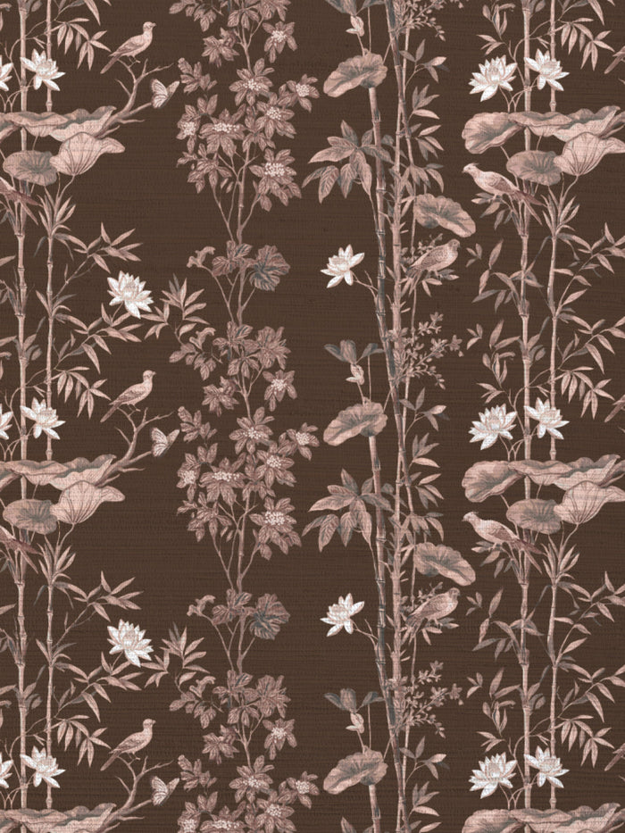 'Freedom' Grasscloth Wallpaper by Flint Wood & Hicks - Mahogany Brown