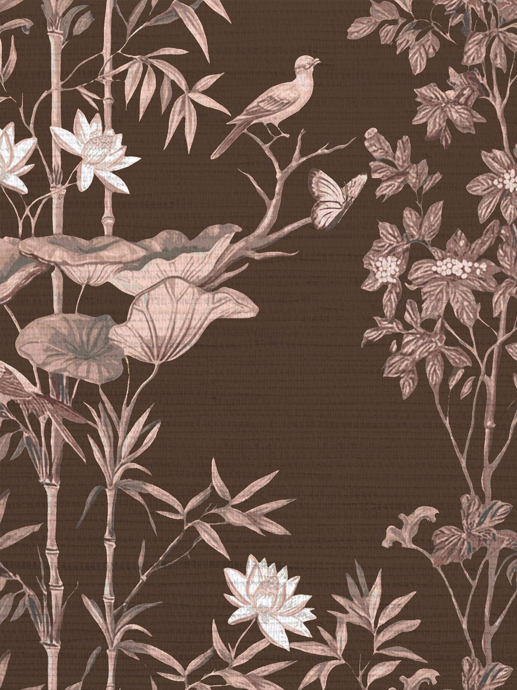 'Freedom' Grasscloth Wallpaper by Flint Wood & Hicks - Mahogany Brown