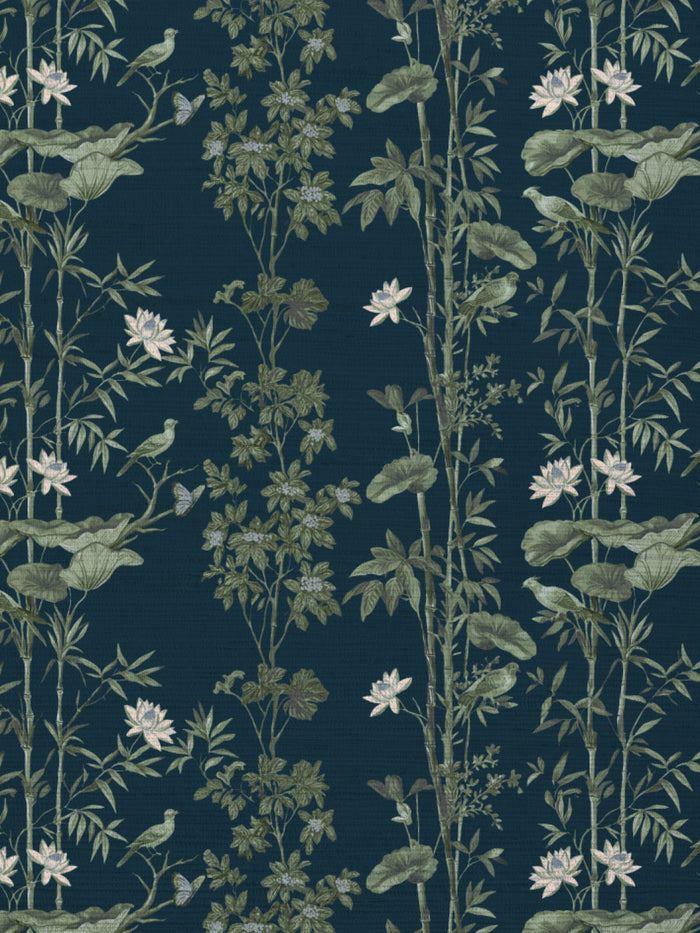 'Freedom' Grasscloth Wallpaper by Flint Wood & Hicks - Midnight Blue