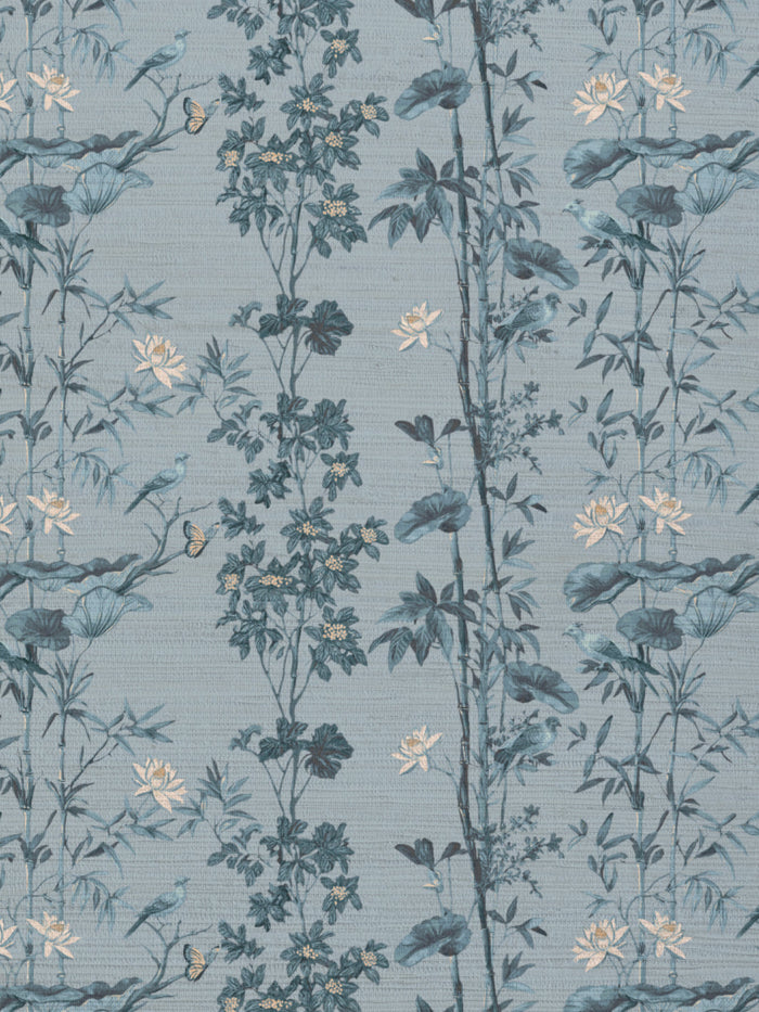 'Freedom' Grasscloth Wallpaper by Flint Wood & Hicks - Morning Fog