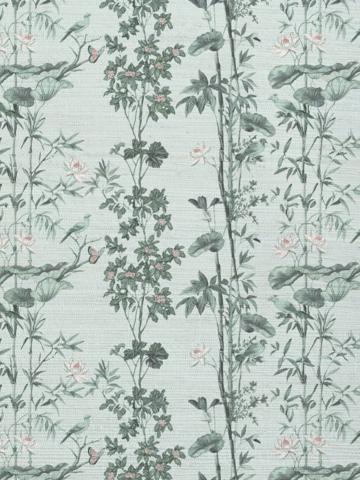 'Freedom' Grasscloth Wallpaper by Flint Wood & Hicks - Pale Green