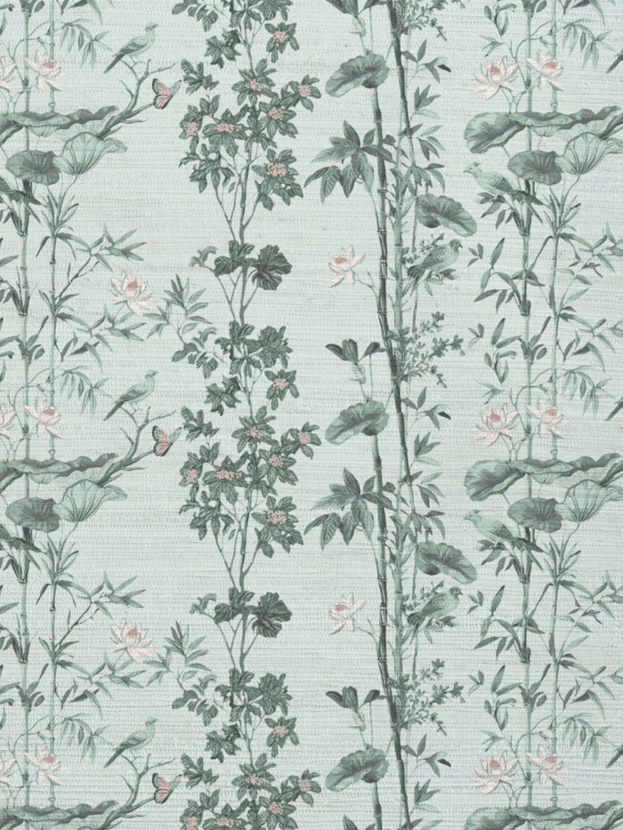 'Freedom' Grasscloth Wallpaper by Flint Wood & Hicks - Pale Green