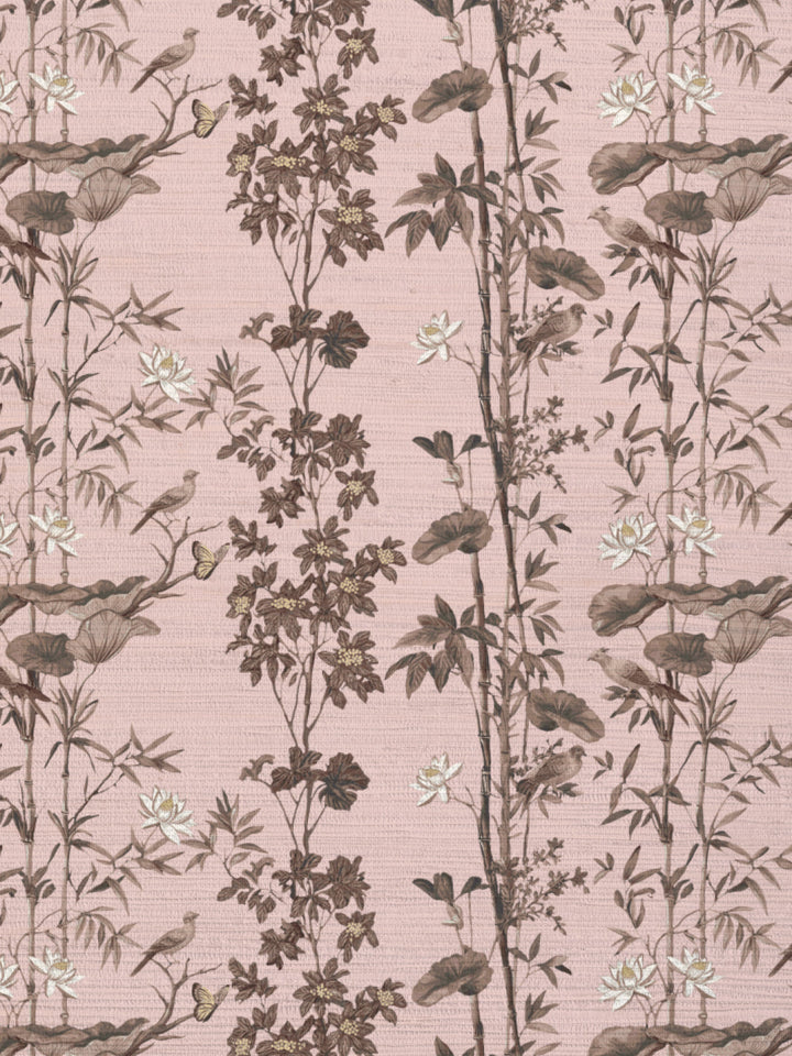 'Freedom' Grasscloth Wallpaper by Flint Wood & Hicks - Pink