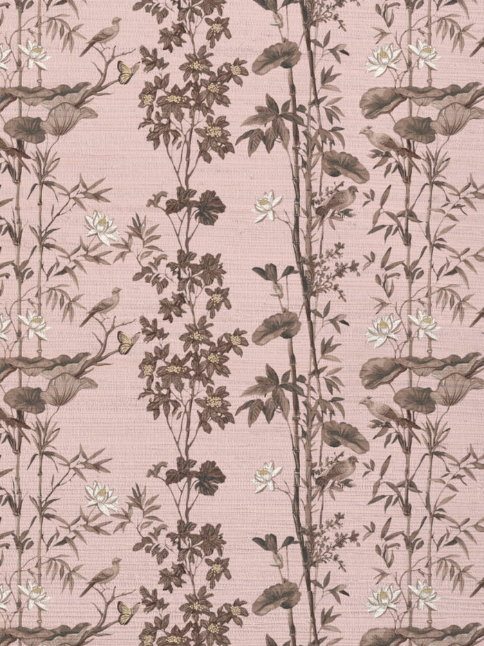 'Freedom' Grasscloth Wallpaper by Flint Wood & Hicks - Pink