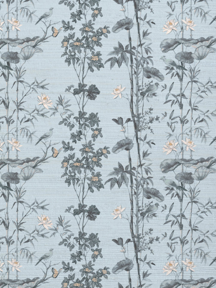 'Freedom' Grasscloth Wallpaper by Flint Wood & Hicks - Sky Blue