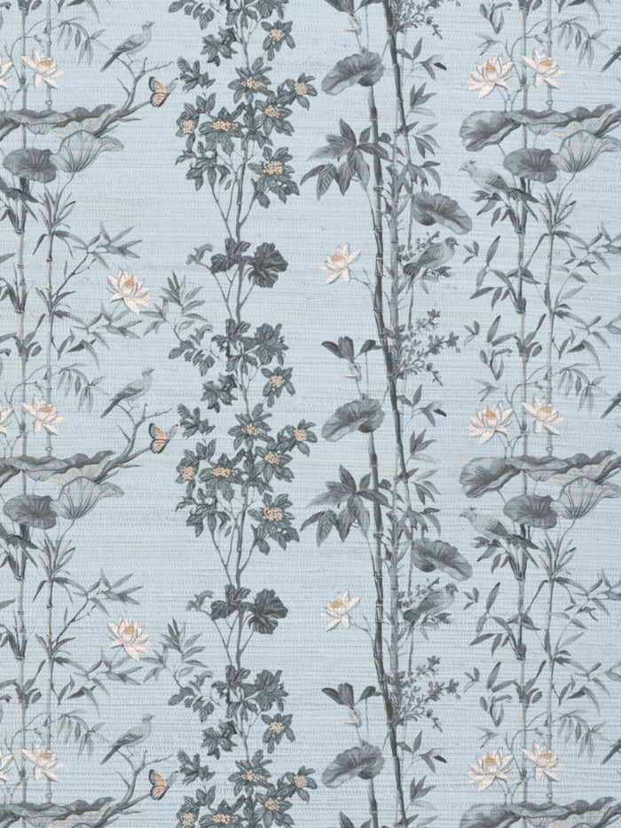 'Freedom' Grasscloth Wallpaper by Flint Wood & Hicks - Sky Blue