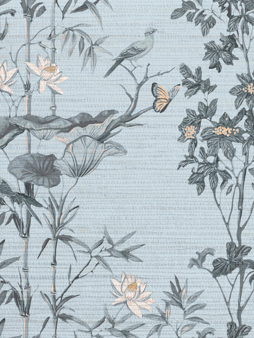 'Freedom' Grasscloth Wallpaper by Flint Wood & Hicks - Sky Blue