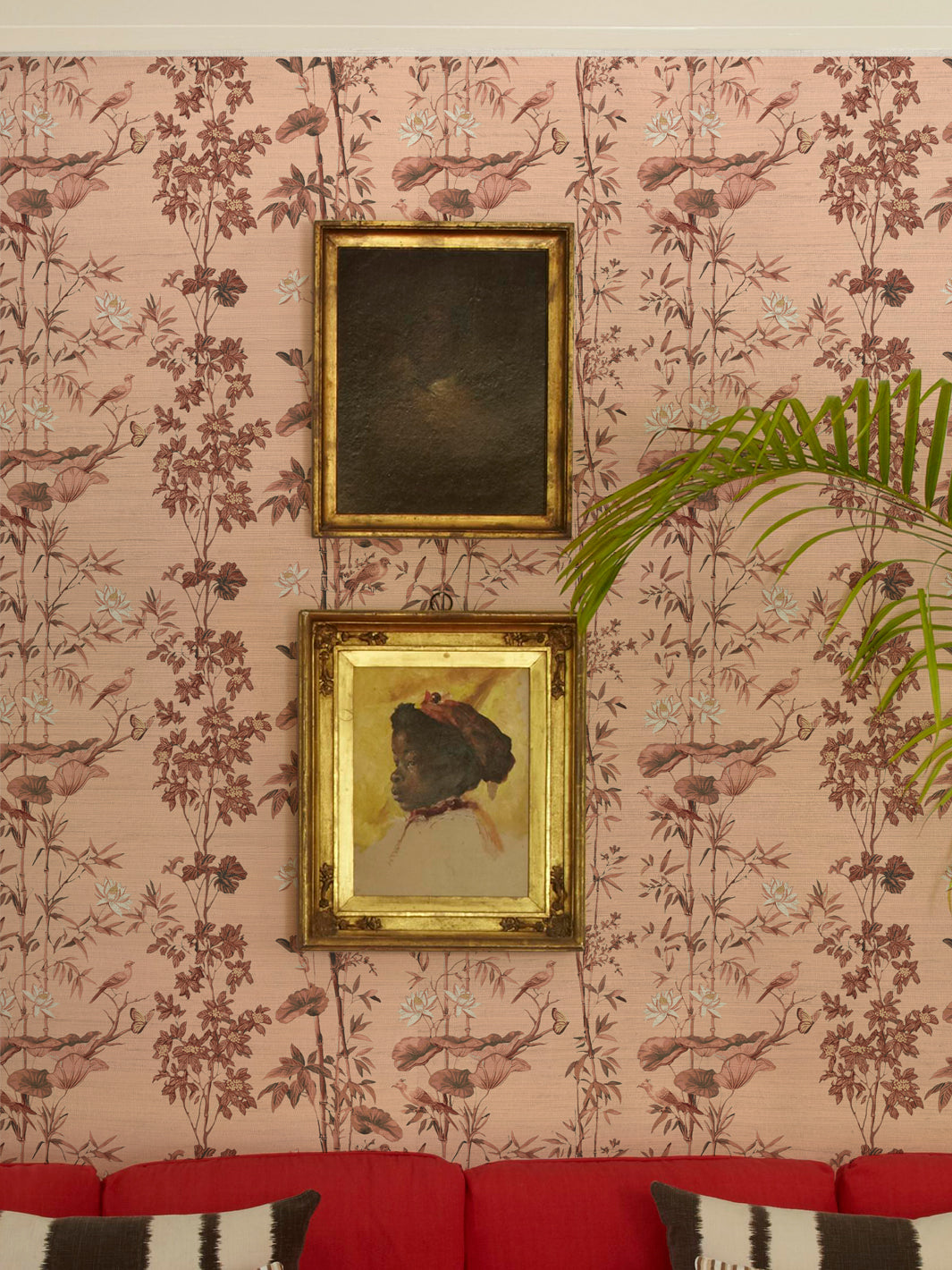 'Freedom' Grasscloth Wallpaper by Flint Wood & Hicks - Coral