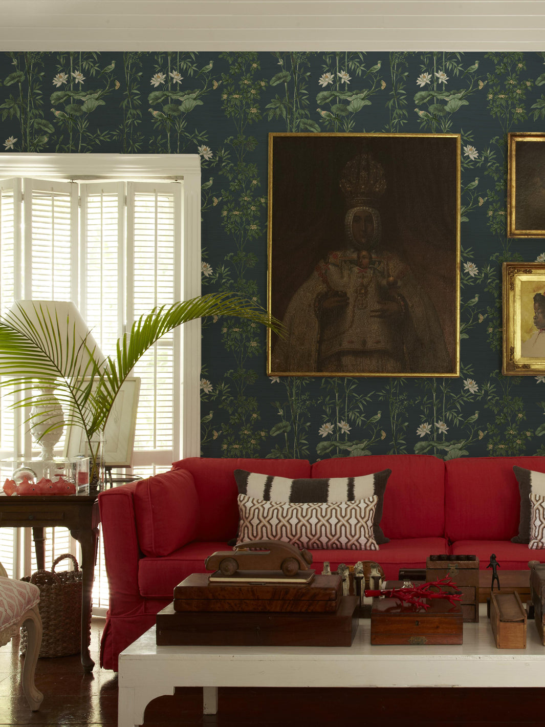 'Freedom' Grasscloth Wallpaper by Flint Wood & Hicks - Faded Midnight