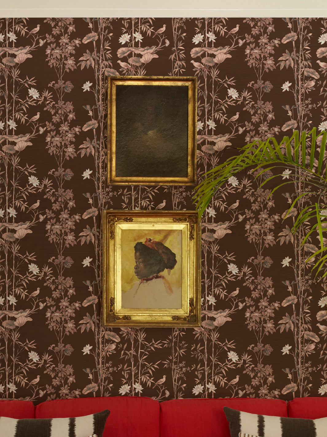 'Freedom' Grasscloth Wallpaper by Flint Wood & Hicks - Mahogany Brown