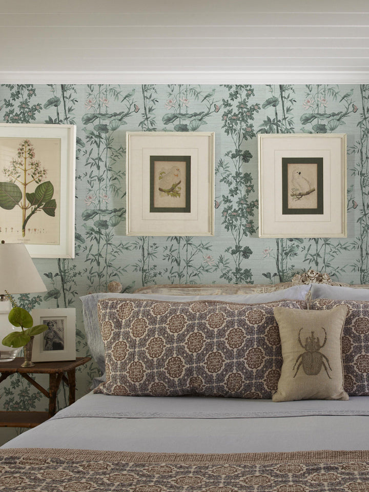 'Freedom' Grasscloth Wallpaper by Flint Wood & Hicks - Pale Green